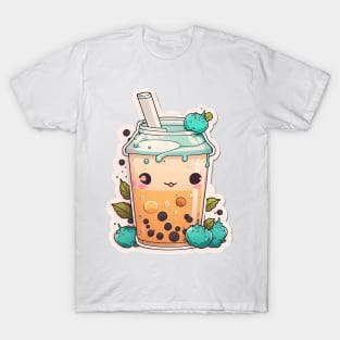 Cute Bubble Tea Cartoon Boba Drawing T-Shirt